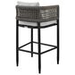 Blue River Alegria Patio Bar Stool with Gray Cushion in Black, , large