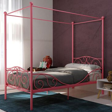 DHP Capri Twin Canopy Bed in Pink, , large