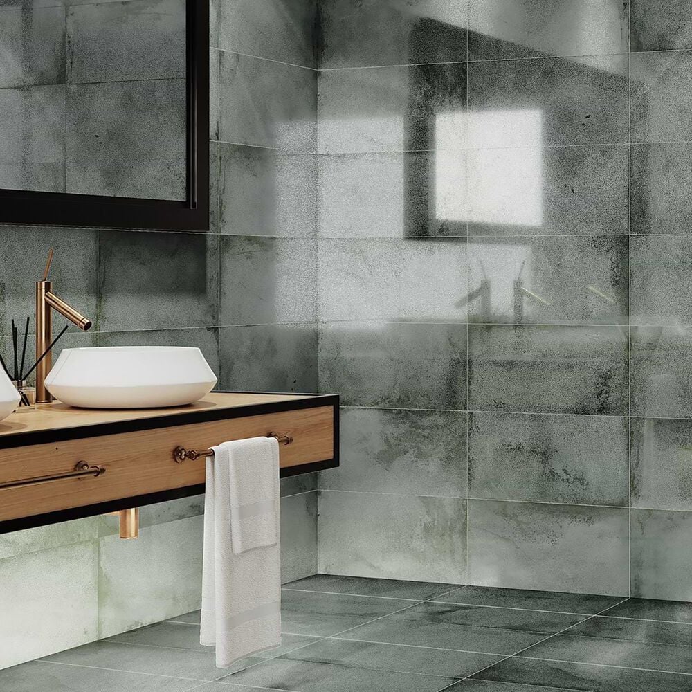 Soho Studio Angela Harris San Francisco Aquamarine 12" x 24" Semi-Polished Porcelain Tile, , large