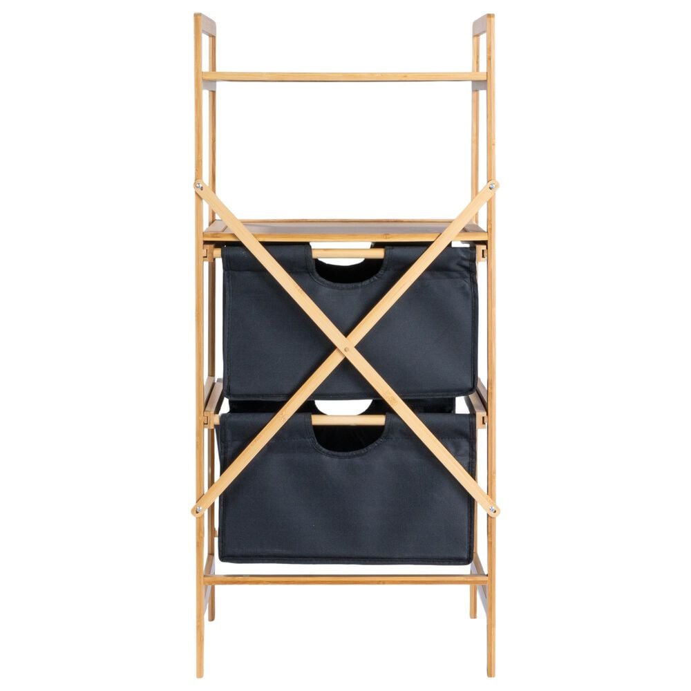Household Essentials Storage Shelf with Cotton Fabric Drawers in Natural, , large