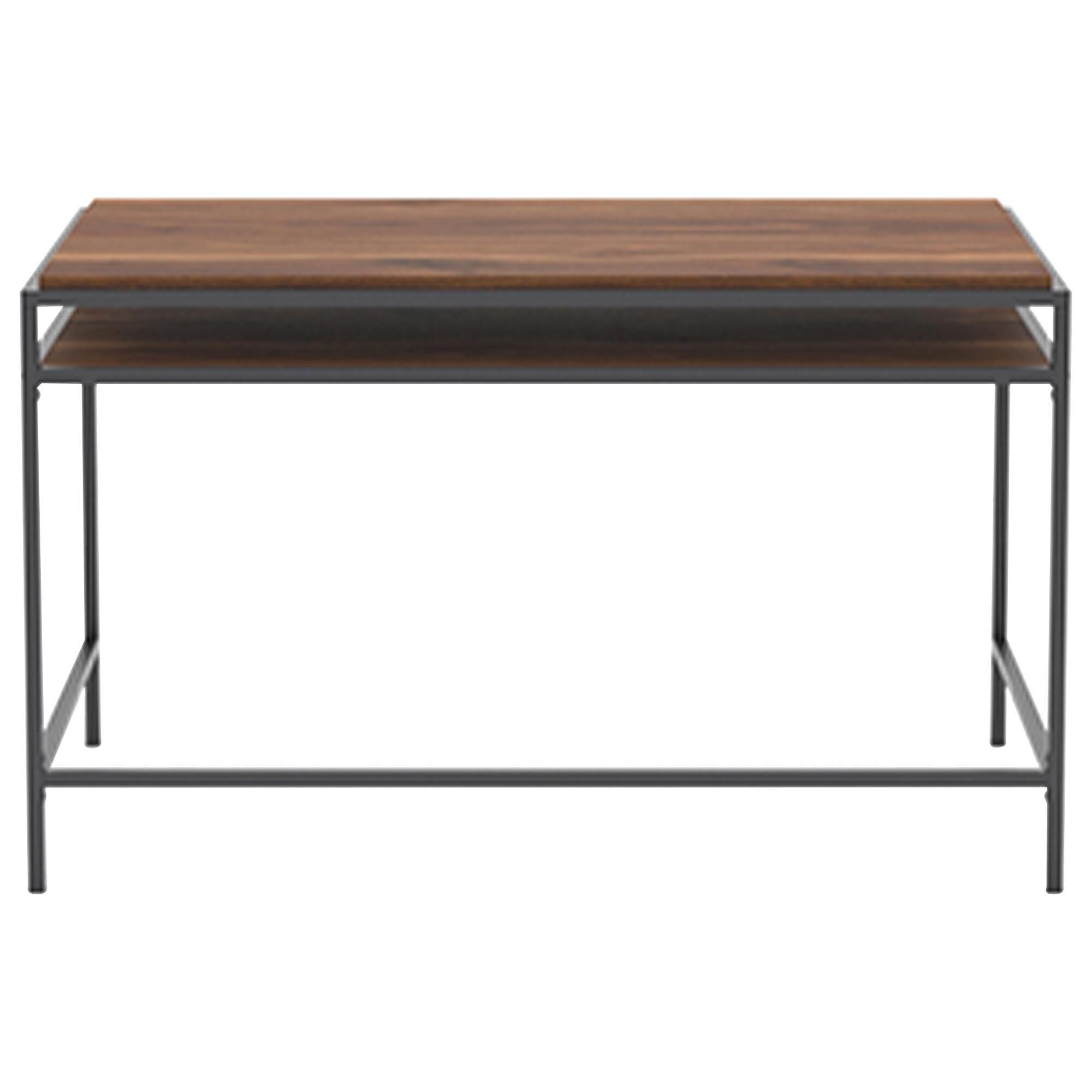 Sauder Nova Loft Writing Desk in Grand Walnut and Black