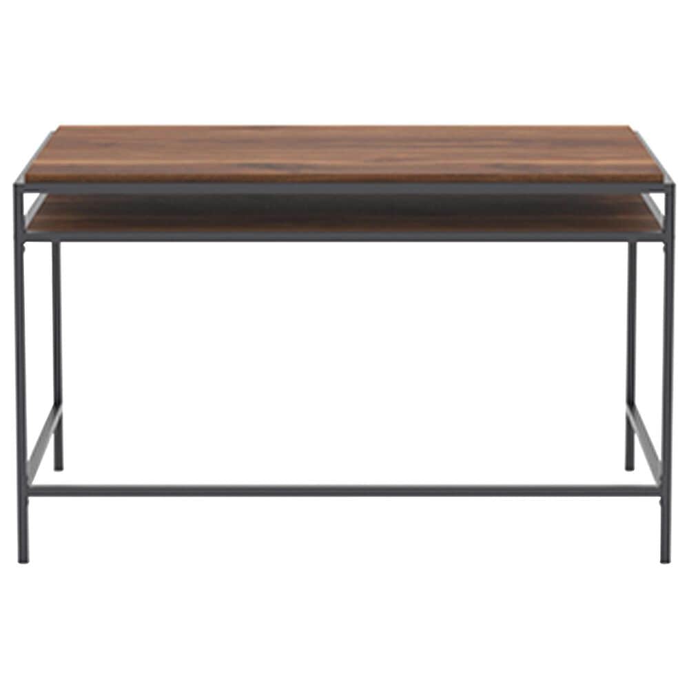 Sauder Nova Loft Writing Desk in Grand Walnut and Black, , large