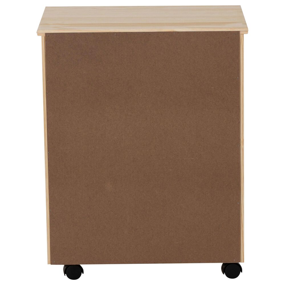 Linon Home Decor Cary 6-Drawer Wide Rolling Cart in Unfinished, , large