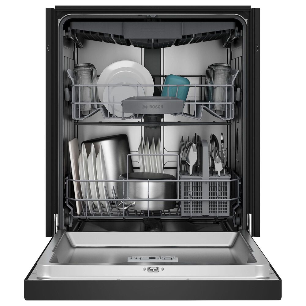 Bosch 300 Series 24&quot; Built-In Recessed Handle Dishwasher with 8 Wash Cycles in Black, , large