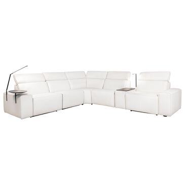 Sorrento Home Carmelo 6-Piece Power Reclining Sectional in Snow White, , large