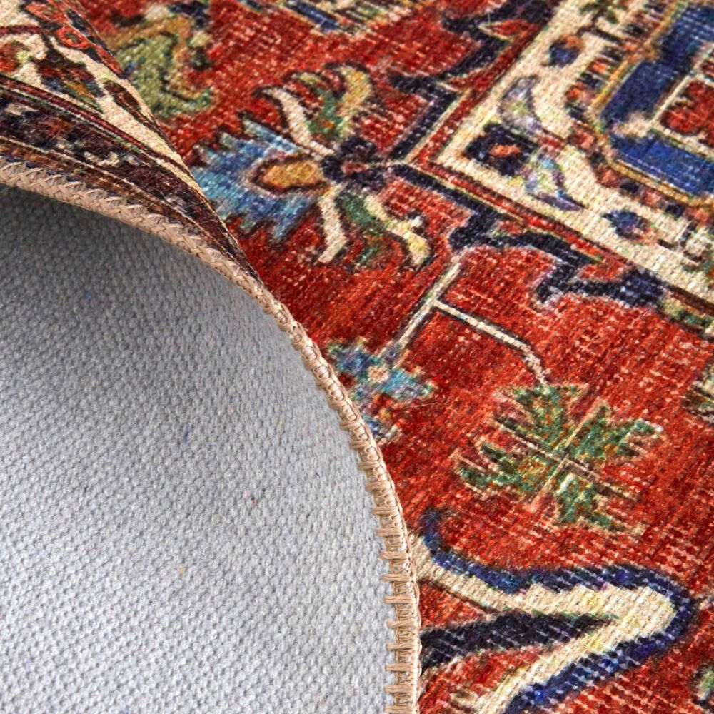 Feizy Rugs Percy 39AHF 7'10" x 9'10" Blue and Rust Area Rug Nebraska