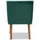 Baxton Studio Alvis Side Chair with Green Velvet Cushion in Walnut Brown, , large