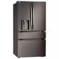 LG 28.6 Cu. Ft. 4-Door French Door with Dual Handles Refrigerator in Black Stainless Steel, , large