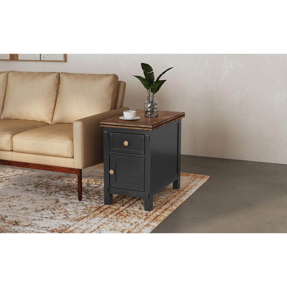 A-America Stormy Ridge Chairside Table in Chickory and Slate Black, , large
