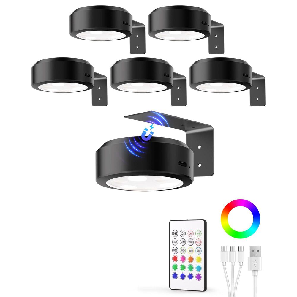 HOMLUX Tap Control Wall Light in Black (Set of 6), , large
