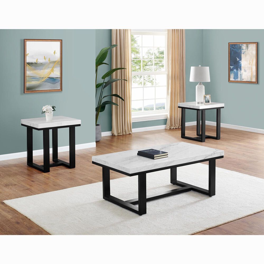 Crystal City Lucca End Table in Ebony and White, , large