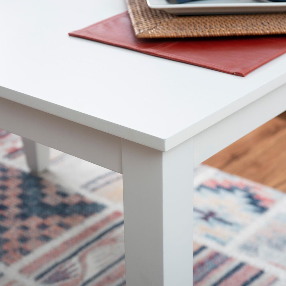 Linon Home Decor Mayfair Rectangular Dining Table in White - Table Only, , large