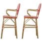 Hearth and Haven Outdoor Wicker French Barstool with Curved Design in Red (Set of 2), , large