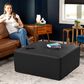 Jaxx Fairlie Faux Leather Ottoman in Black, , large