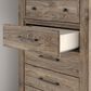 Ashley Rusticott 5-Drawer Chest in Brown, , large