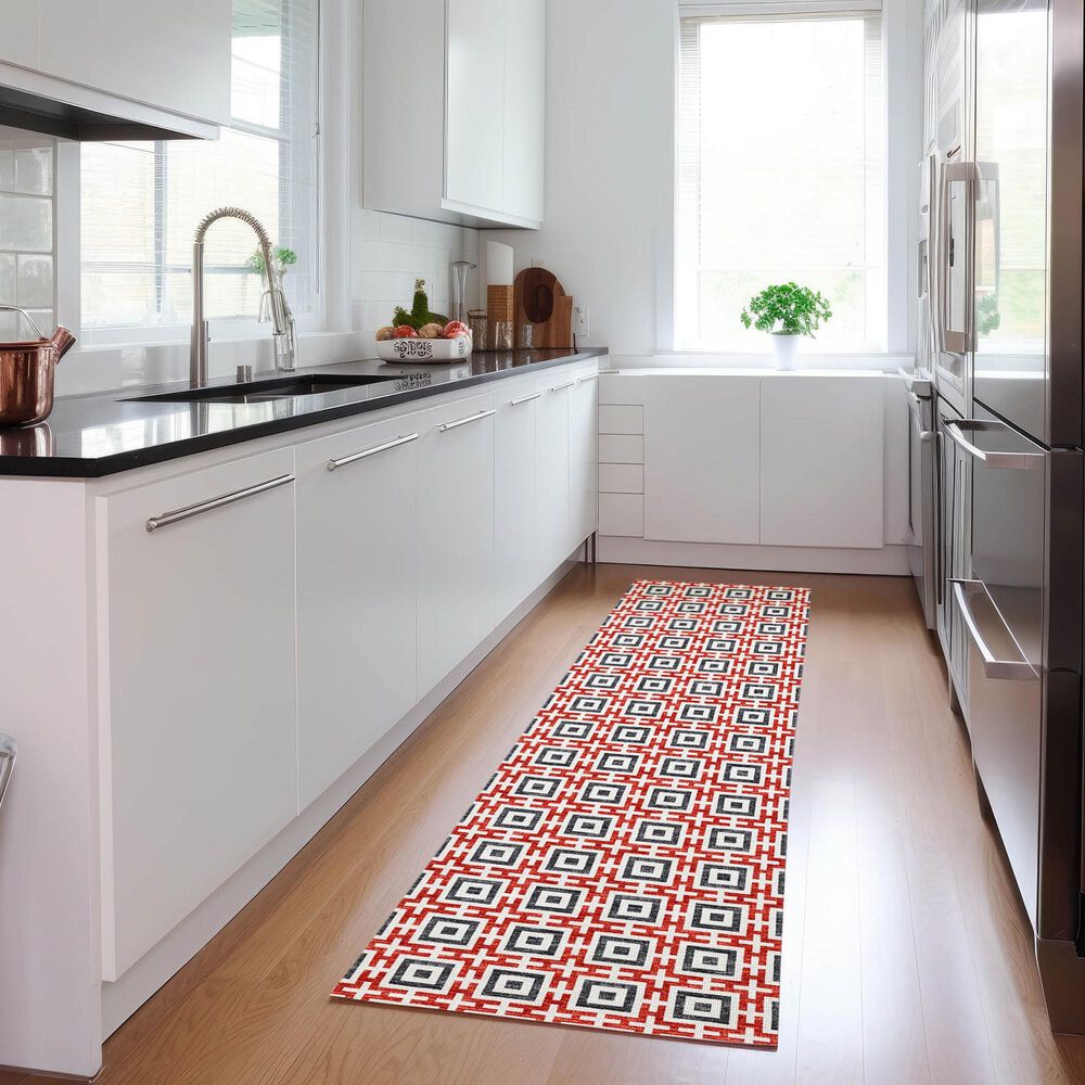 Dalyn Rug Company Marlo 2&#39;3&quot; x 12&#39; Red Indoor/Outdoor Runner, , large