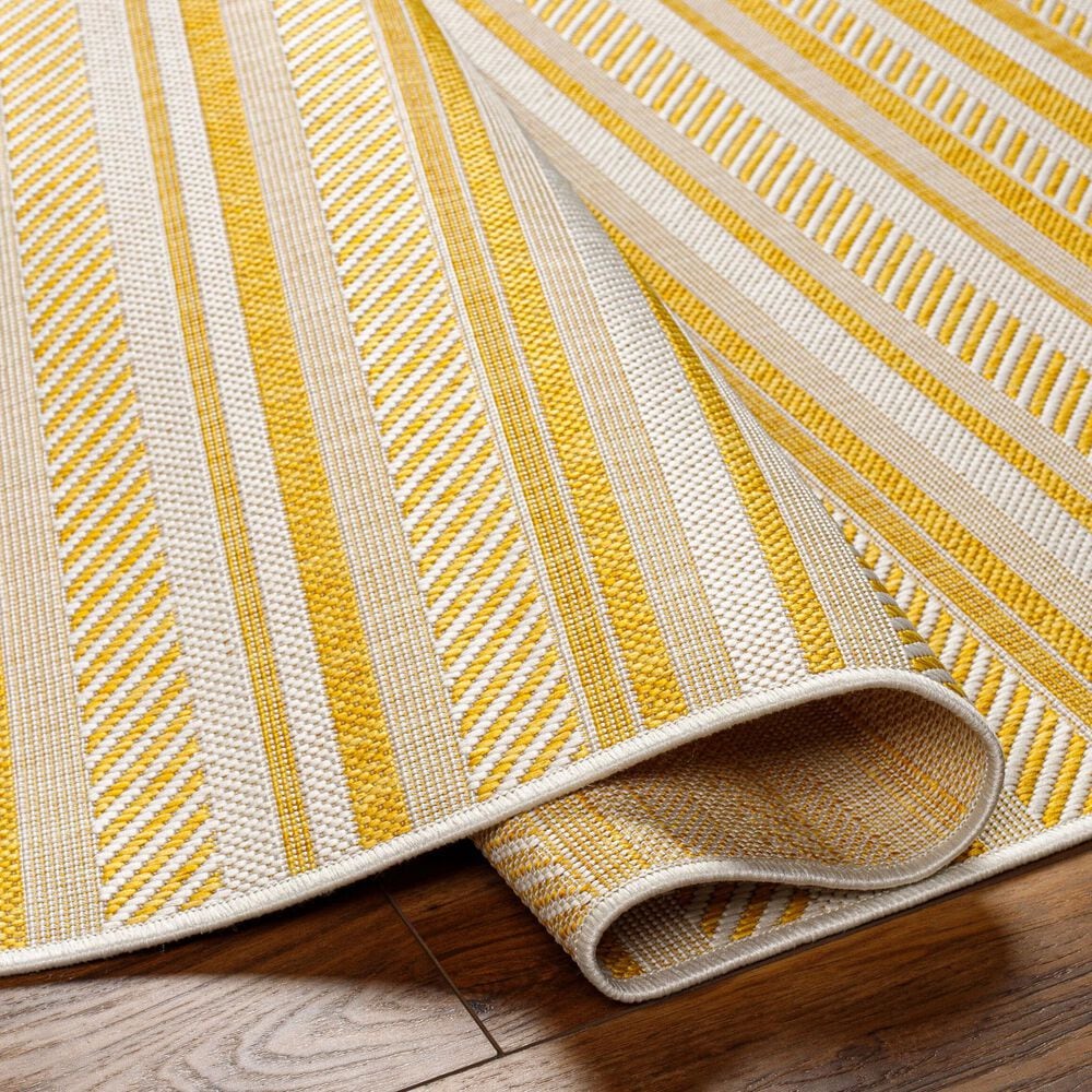 Surya Eagean EAG-2424 Mustard and Ivory 6&#39;7&quot; Square Indoor/Outdoor Area Rug, , large