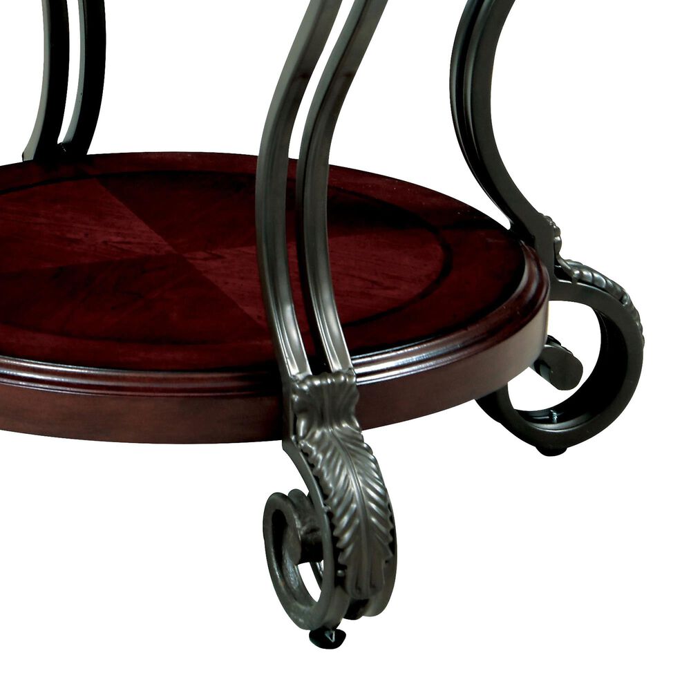 Furniture of America Mayo End Table in Brown Cherry, , large
