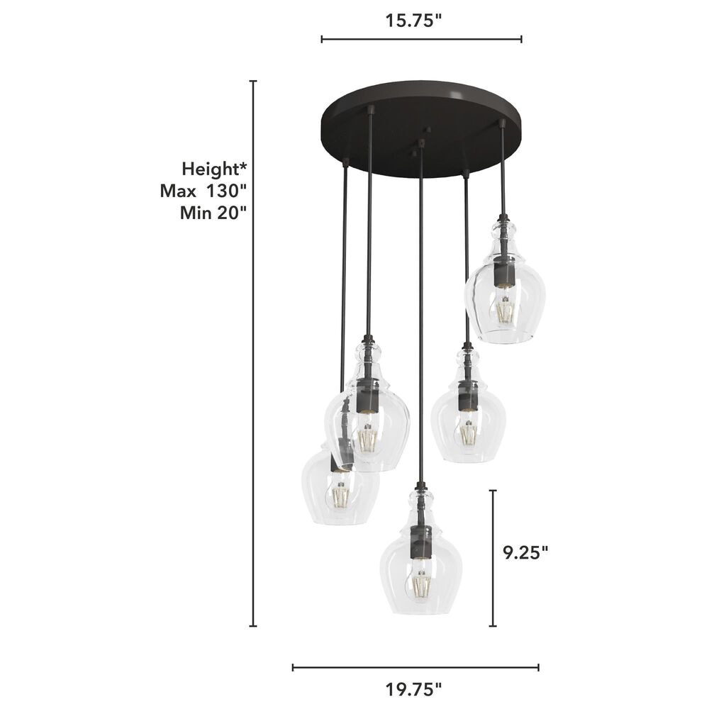 Hunter Maple Park 5-Light Cluster in Noble Bronze, , large