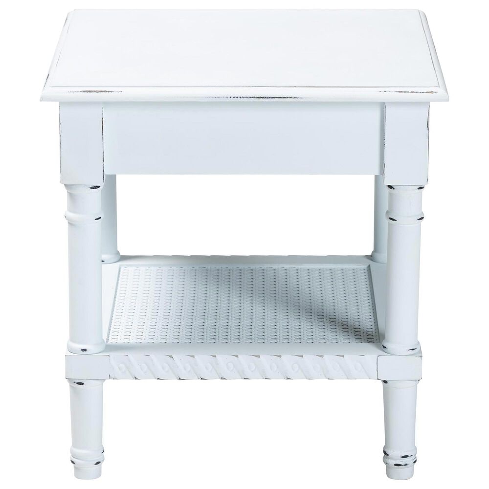 Baxton Studio Jeanne End Table with 1-Shelf in White, , large