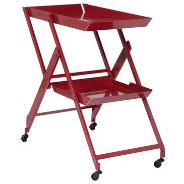 Furniture of America Kent Serving Cart in Red, , large
