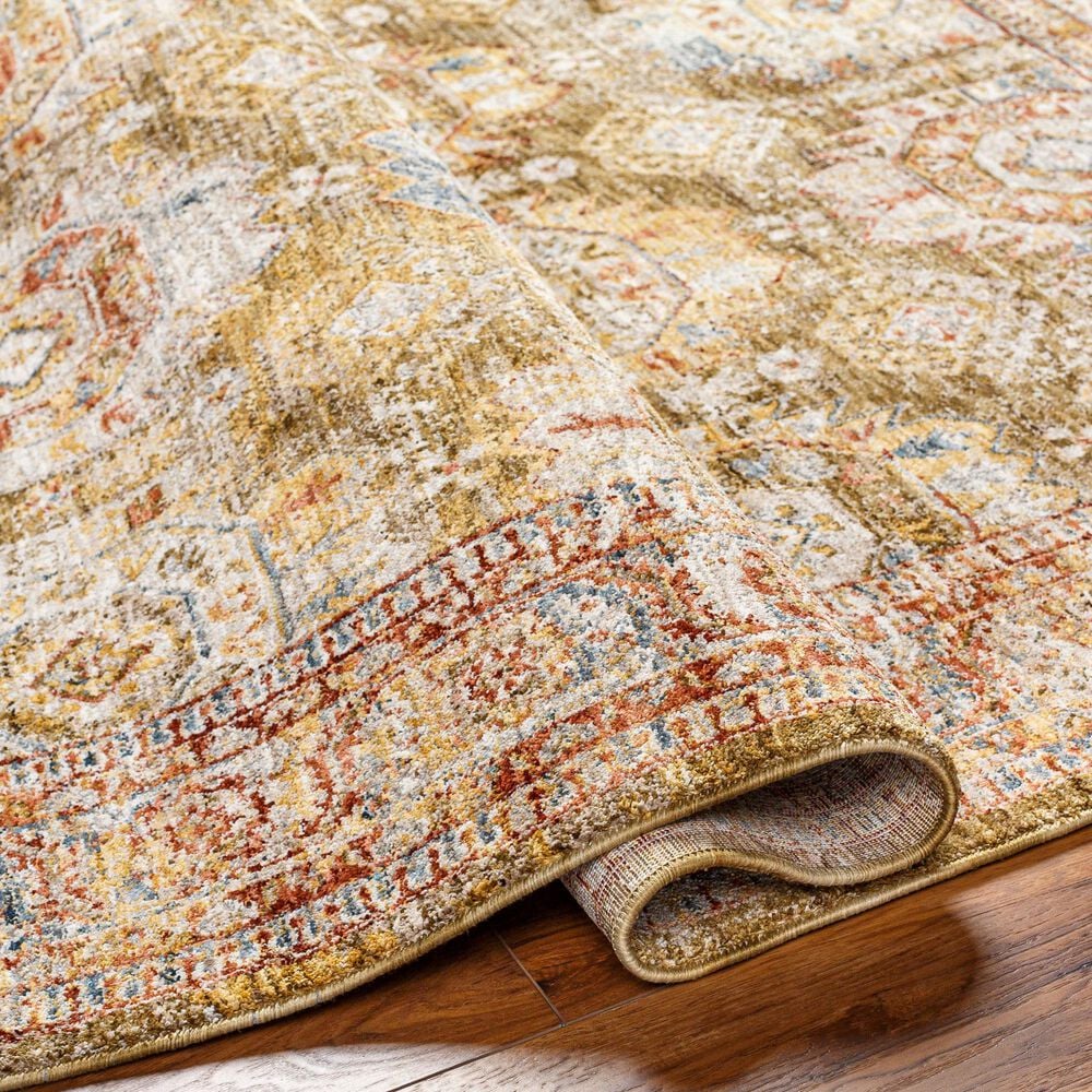 Surya Mona Lisa 6&#39;7&quot; x 9&#39;6&quot; Mustard, Tan, Olive, Brick Red, Sage, Dark Blue and Burgundy Area Rug, , large