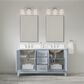 37B Fenwick 60" Double Bathroom Vanity in Soft Blue with Glossy White Composite Stone Top and Backsplash, , large