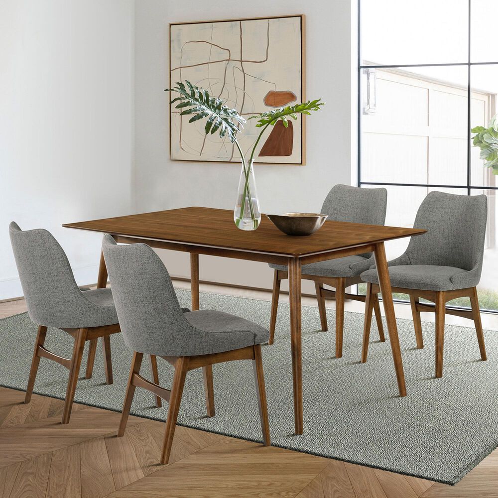 Blue River Westmont and Azalea 5-Piece Dining Set with Charcoal Cushion in Walnut, , large