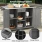 Hearth and Haven Outdoor Kitchen Island with Stainless Steel Top in Grey, , large