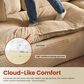 HOMLUX 112" Modern Sectional Sofa with Curved Armrests in Beige, , large