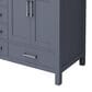 Lexora Home Jacques 36" Right Offset Single Bathroom Vanity in Dark Grey with 2 cm White Quartz Top and Rectangular Sink, , large