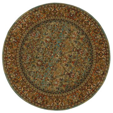 Karastan Spice Market Tigris?90662-50123 8" Round Aquamarine Area Rug, , large
