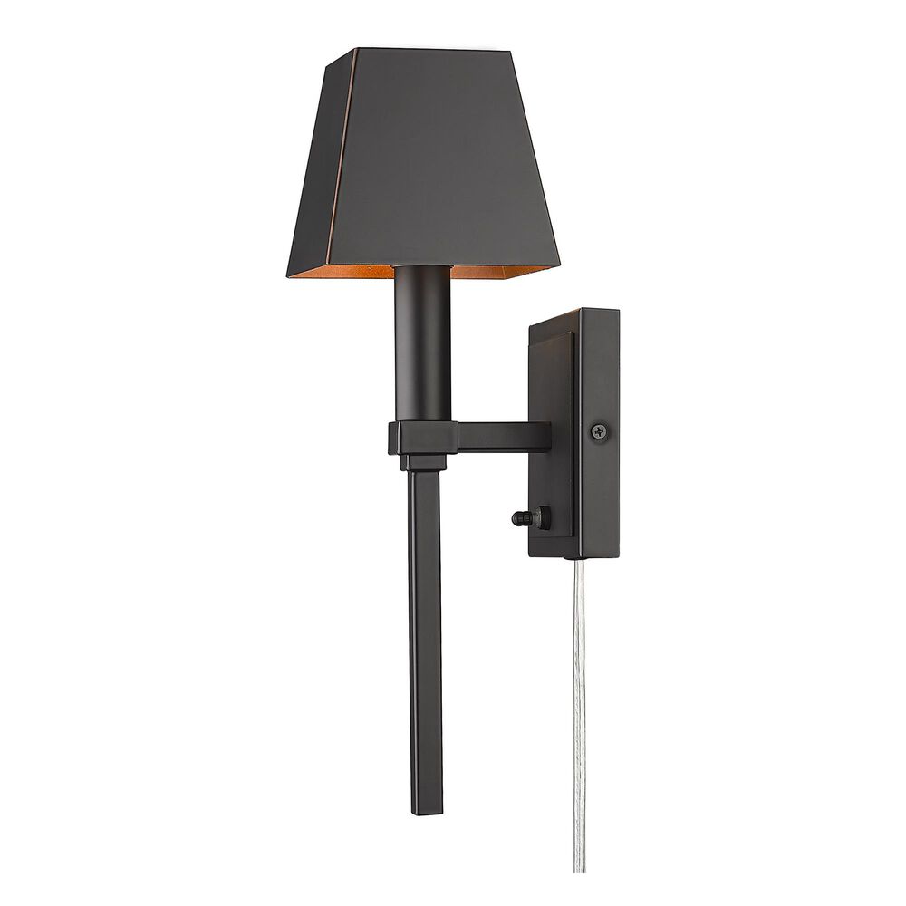 Golden Lighting Messina 1-Light Wall Sconce in Matte Black, , large