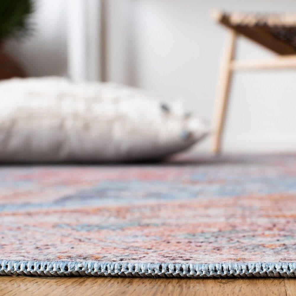 Safavieh Serapi  6&#39;7&quot; Square Blue and Rust Area Rug, , large