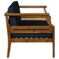 Linon Home Decor Arlen 2-Piece Outdoor Conversation Set with Navy Blue Cushion in Brown, , large