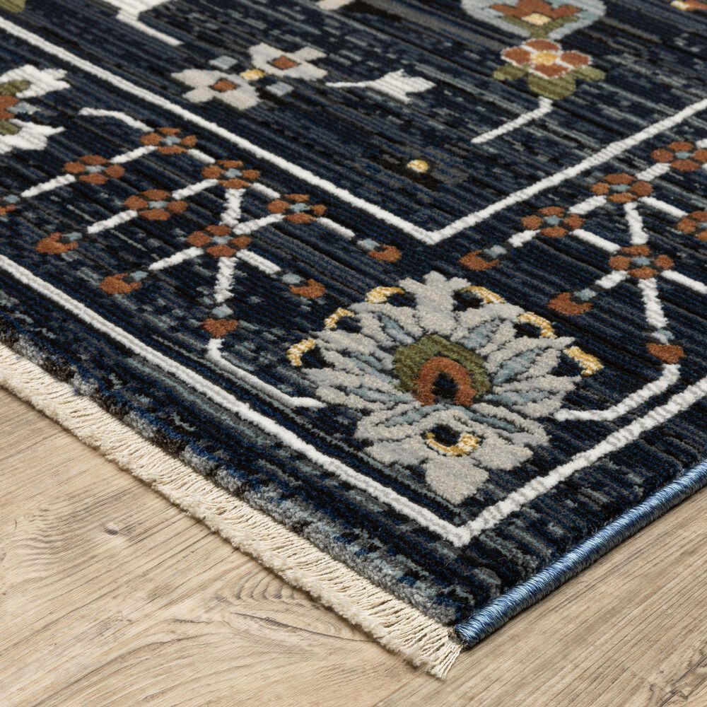 Oriental Weavers Keira Blue and Rust 5&#39;3&quot; x 7&#39;6&quot; Area Rug, , large