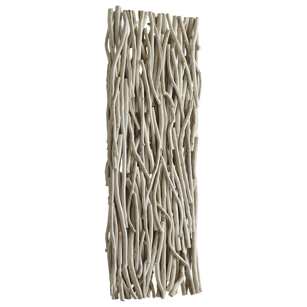 Uttermost 49&quot; x 19&quot; Gathered Teak Wood Wall Decor in Bleached Teak, , large