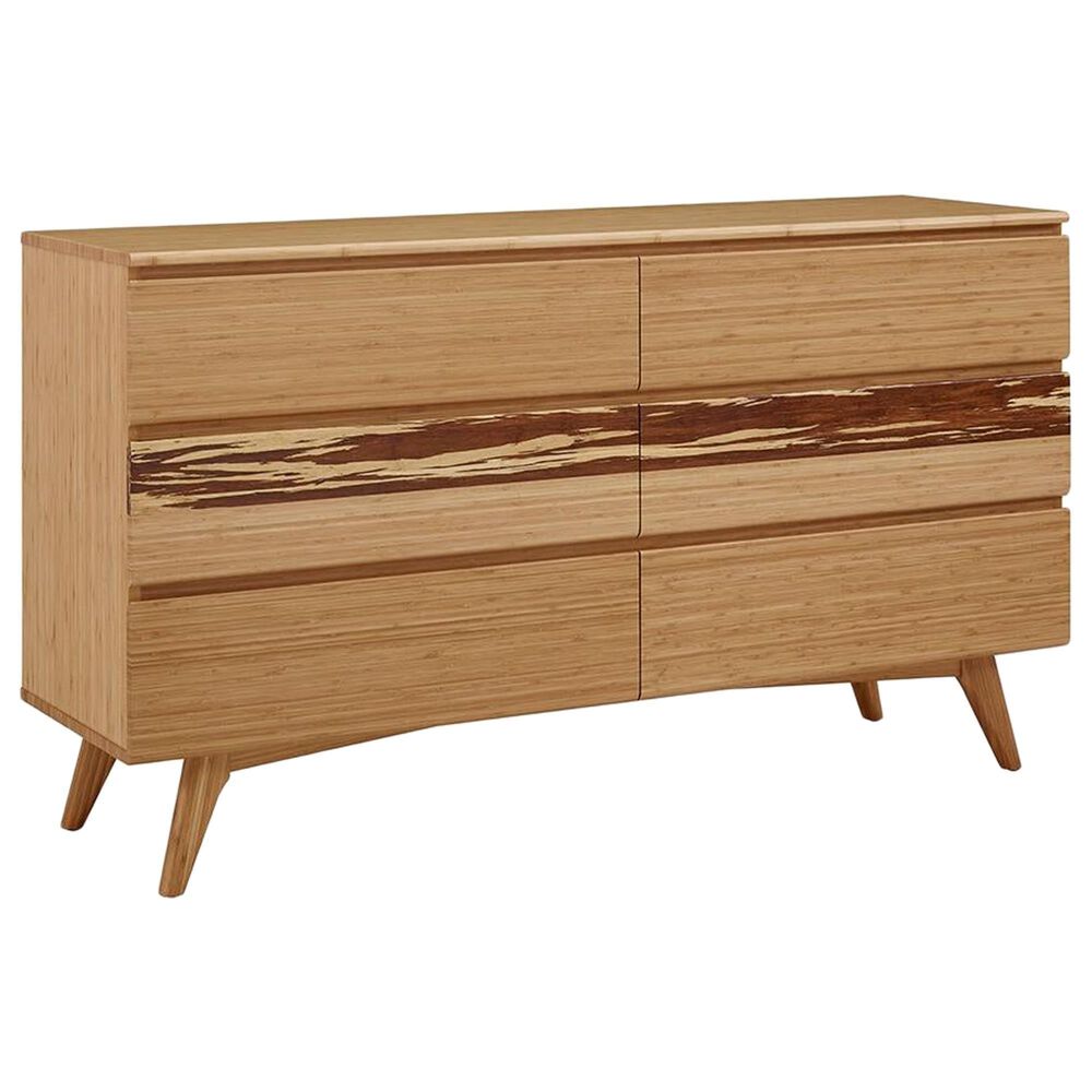 Natural Bamboo Furnishings 6 Drawer Double Dresser in Caramelized, , large