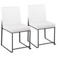 Lumisource Fuji Dining Chair with White Faux Leather Cushion in Black (Set of 2), , large