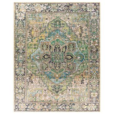 Surya Iris 7"6" x 9"6" Medium Green, Dark Blue, Charcoal, Light Olive, Sage, Light Beige and Cream Area Rug, , large