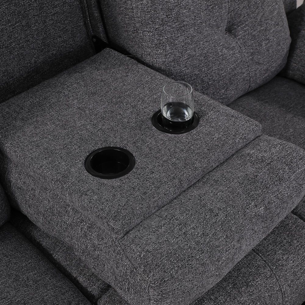Titanic Furniture Bellinda Manual Reclining Sofa in Gray, , large