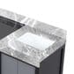 Lexora Home Zilara 55" Double Bathroom Vanity in Black and Grey with 11 cm Castle Grey Marble Top and Rectangular Sinks, , large