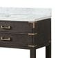 Lexora Home Norwalk 84" Double Bathroom Vanity in Brown Oak with White Carrara Marble Top and Rectangle Sink, , large
