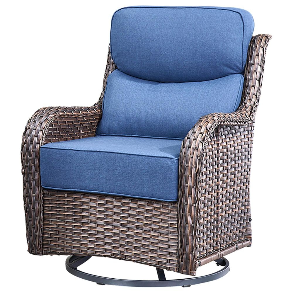 Sunwell Garden 6-Piece Fire Pit Set in Navy, , large