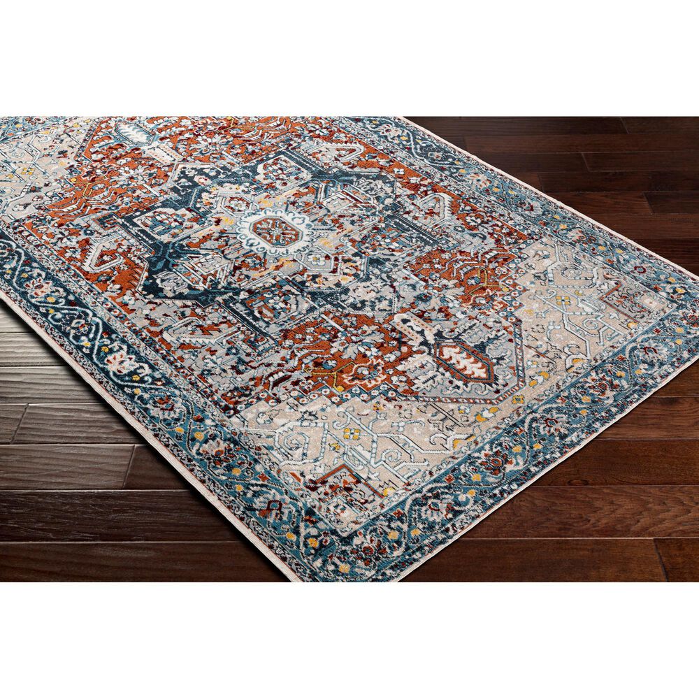 Surya Lavadora 7&#39;10&quot; x 10&#39; Ink Blue, Brick Red, Mustard, Gray, Light Beige and Cream Area Rug, , large