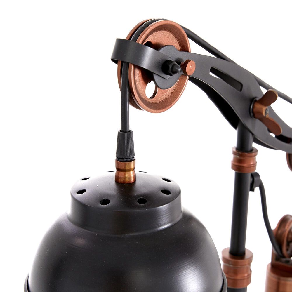 Maple and Jade Industrial Table Lamp in Shiny Black and Copper, , large