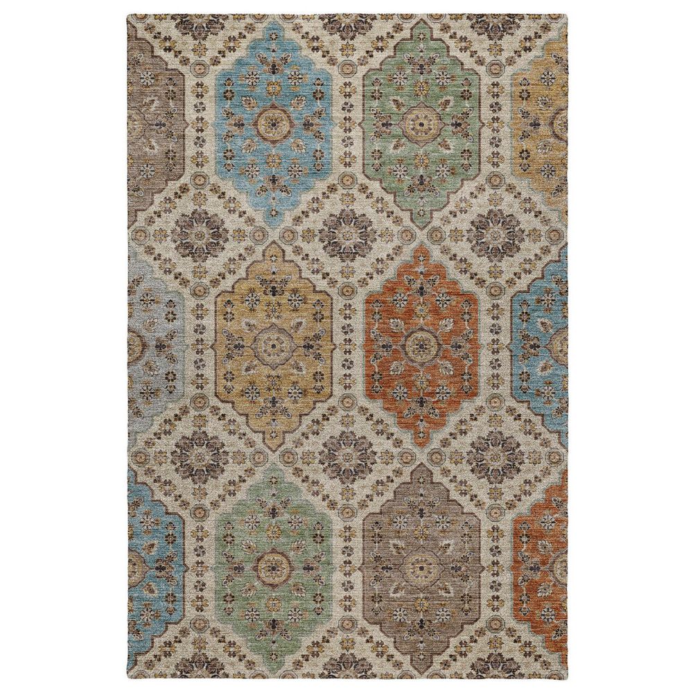 Dalyn Rug Company Silk Road Linen, Mocha, Copper, Gold and Sky 10" x 14" Area Rug, , large