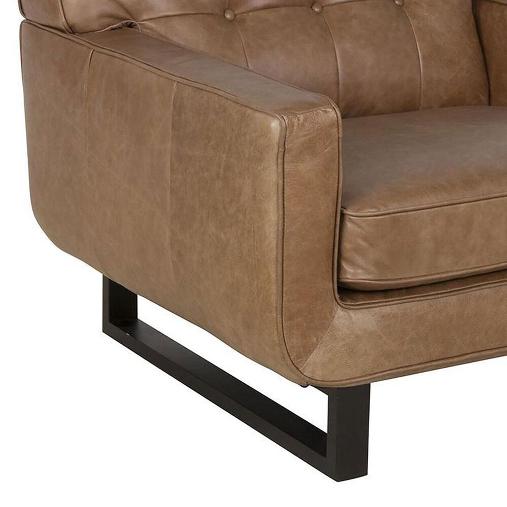 Kuka Home Leather Accent Chair in Camel (Set of 2), , large
