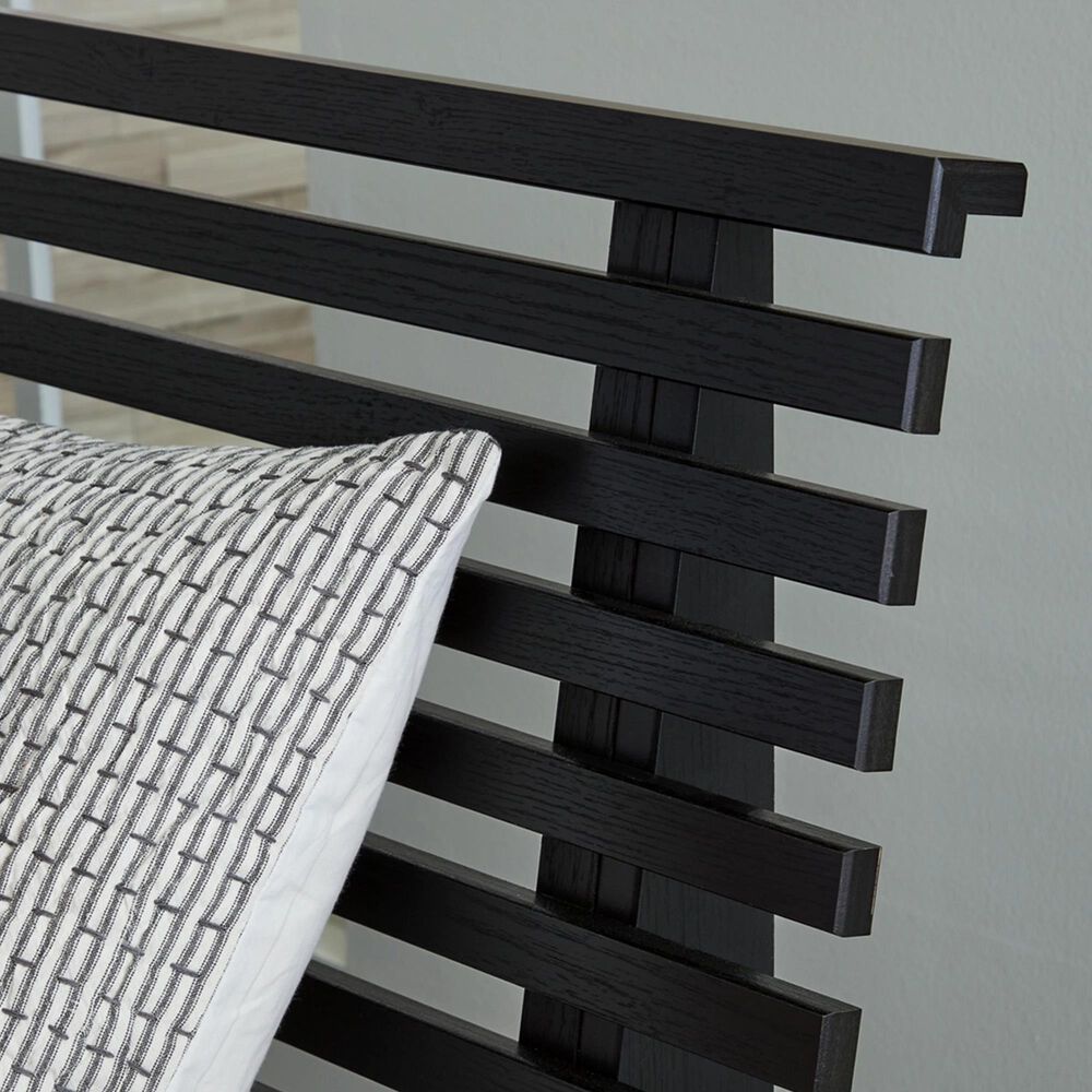 Ashley Danziar Queen Slat Panel Bed in Matte Black, , large
