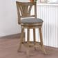 Office Star Products Miller Swivel Counter Stool with Dove Cushion Seat in Medium Oak, , large